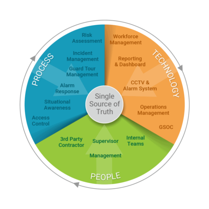 gráfico del círculo del ecosistema de seguridad física