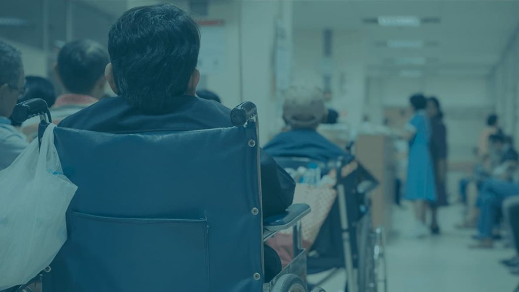 people on wheelchairs waiting