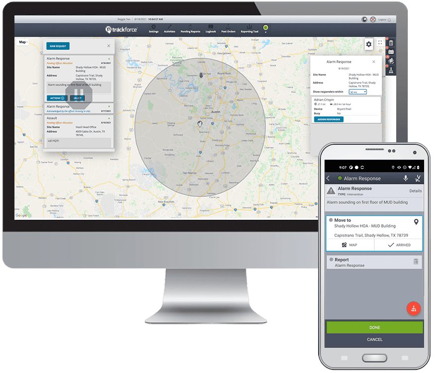 Géolocalisation et répartition de la sécurité pour le GSOC